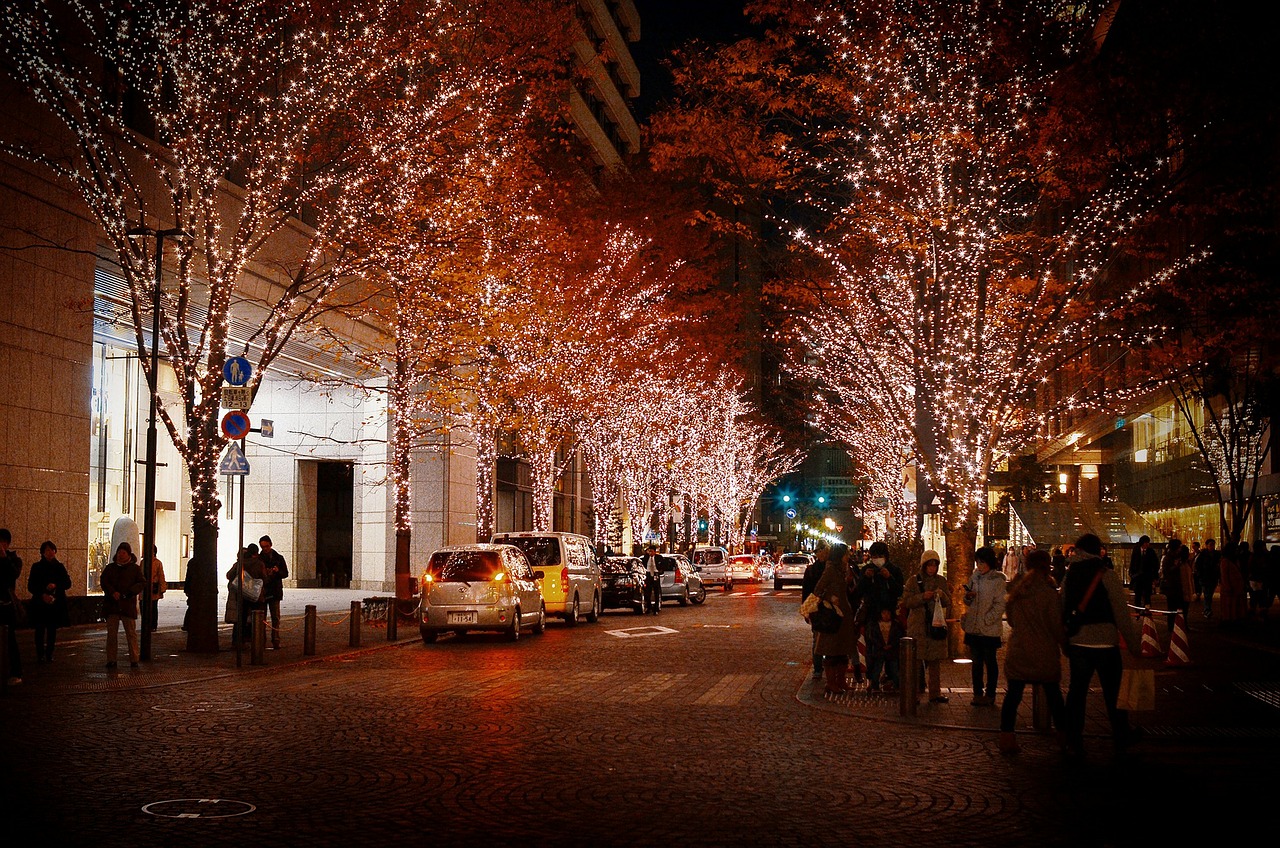 ginza christmas illumination free photo