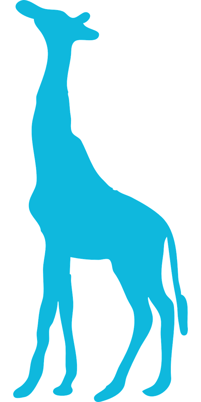 giraffe silhouette blue free photo