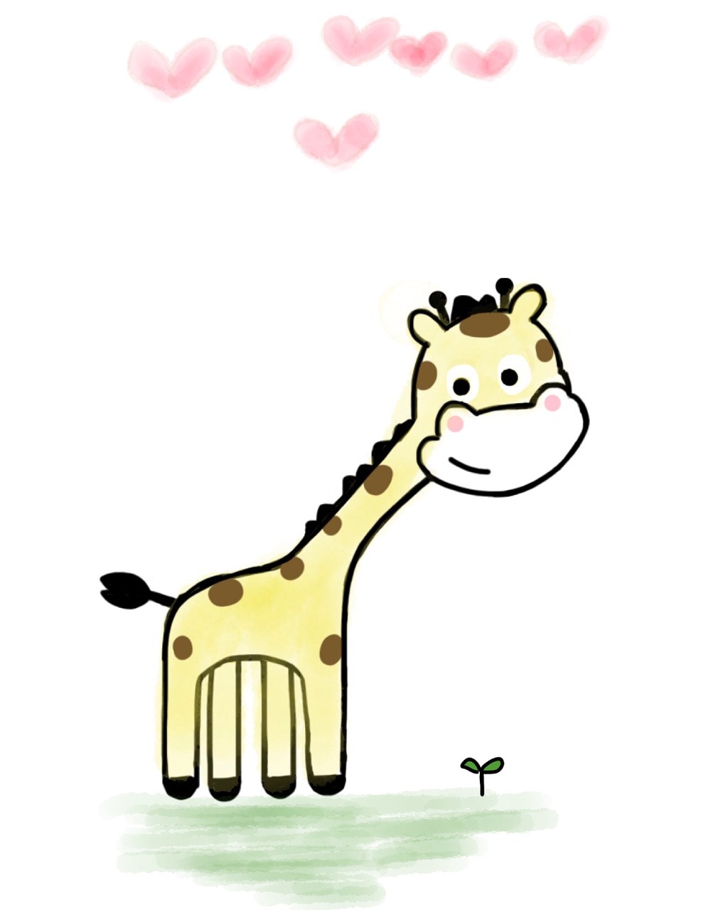 giraffe cute giraffe heart free photo