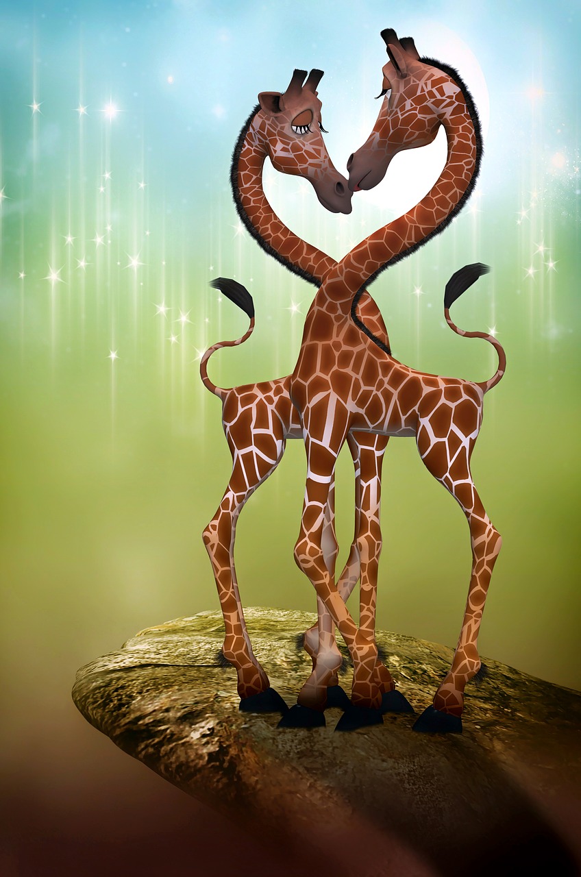 giraffe  digital art  fantasy free photo