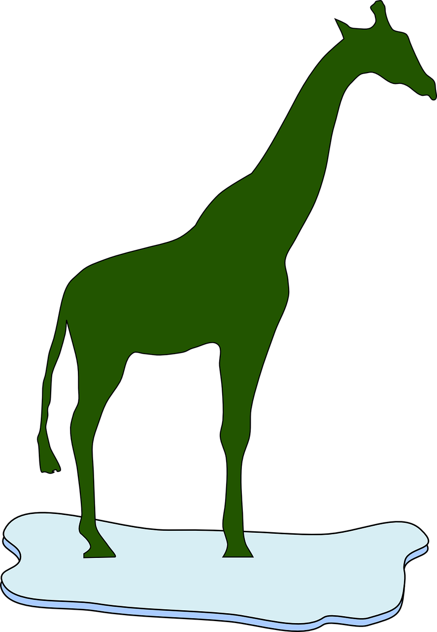 giraffe green silhouette free photo