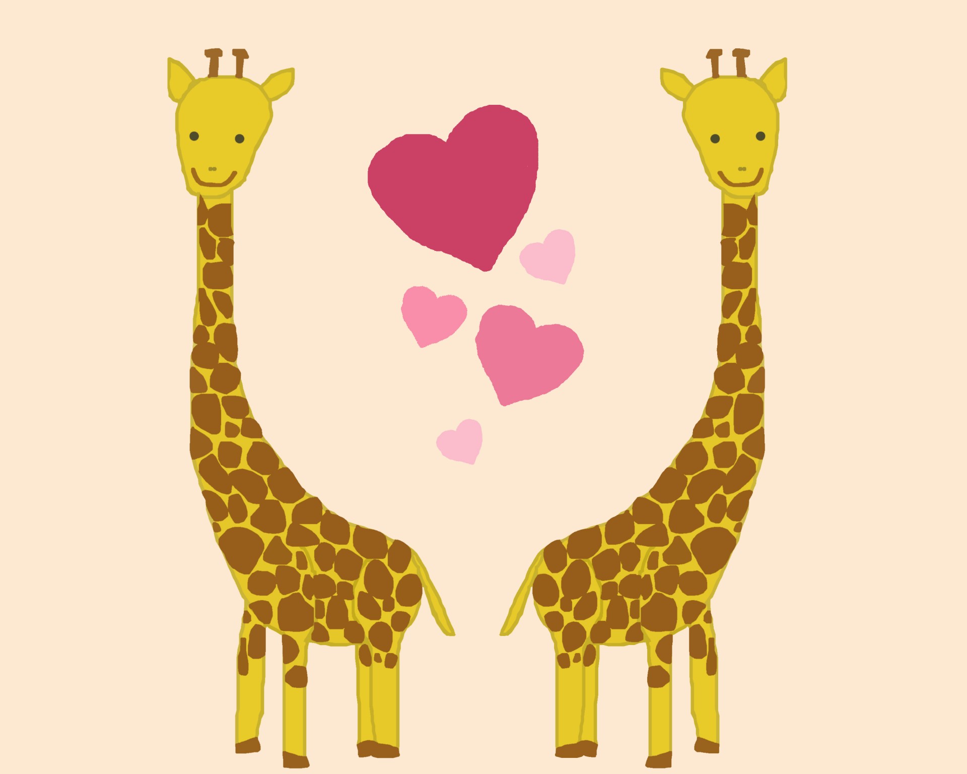 giraffe love heart free photo