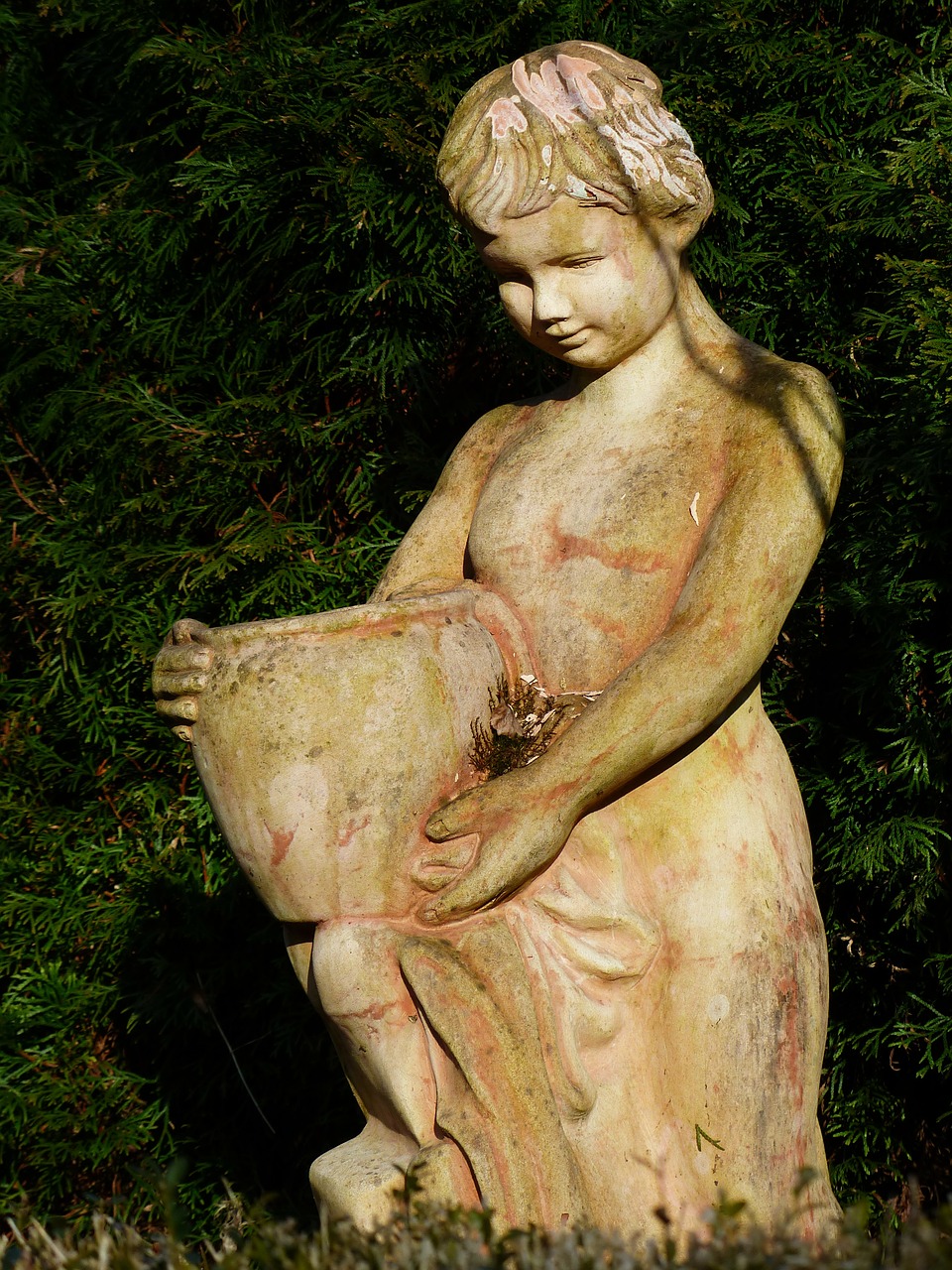 girl virgin stone figure free photo