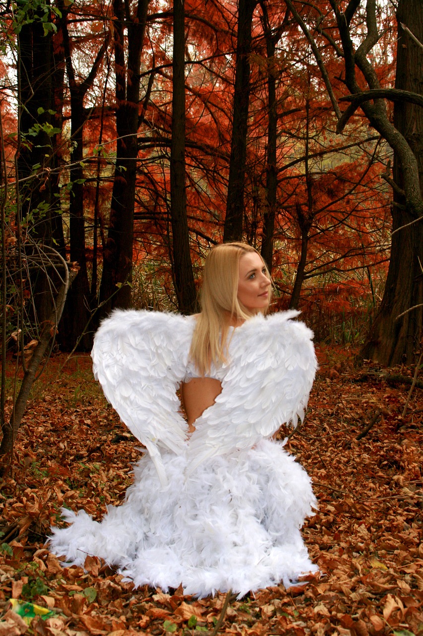 girl angel autumn free photo