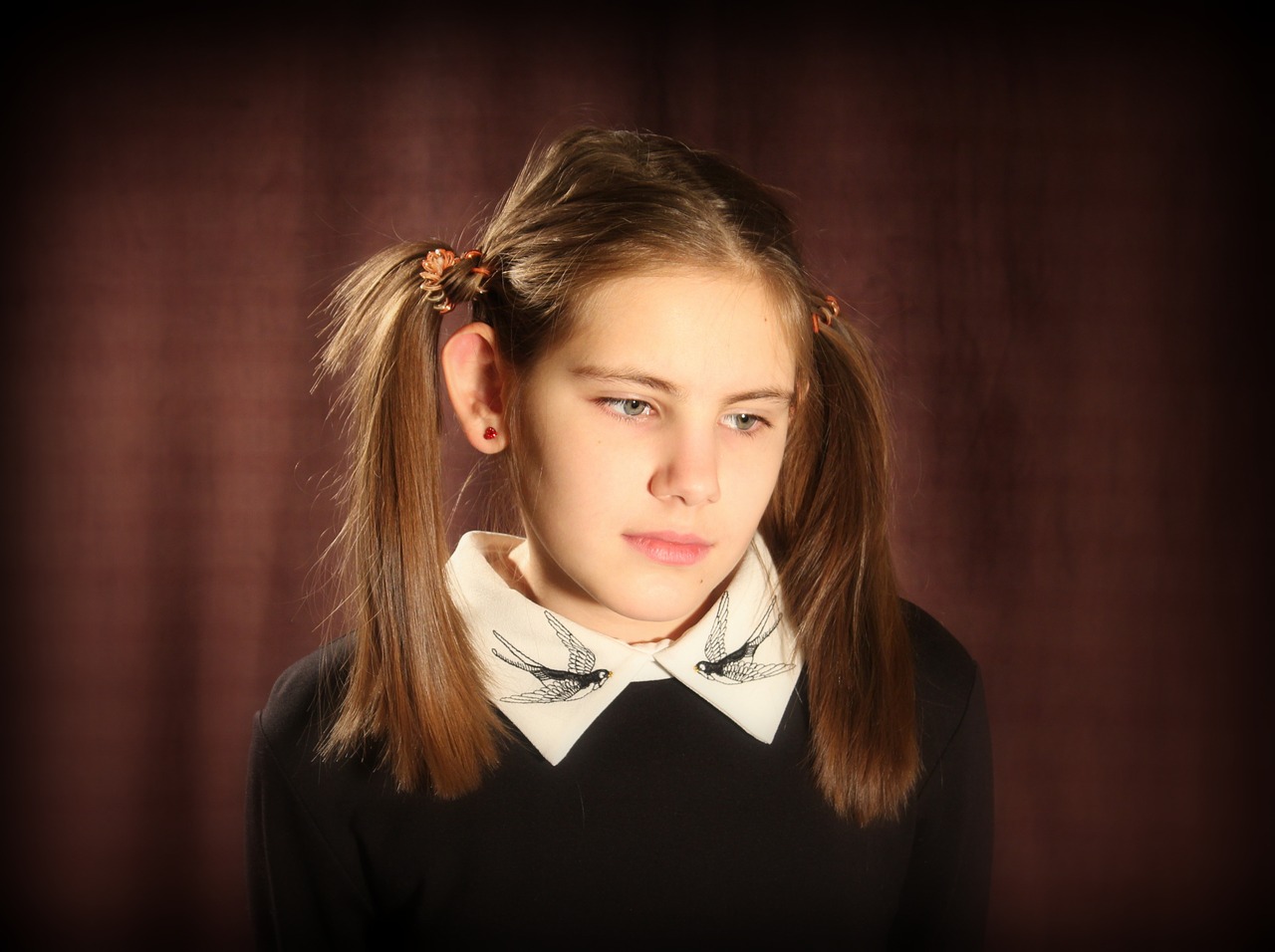 girl schoolboy pigtails free photo