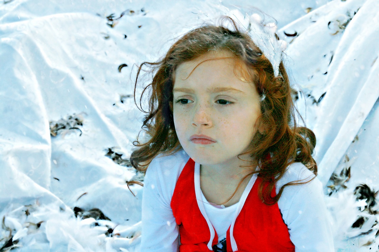 girl winter snowflakes free photo