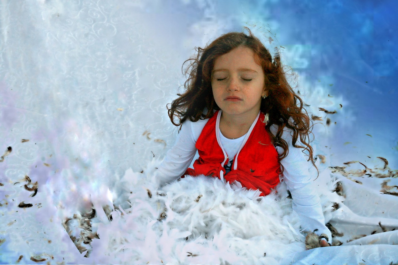 girl winter snowflakes free photo