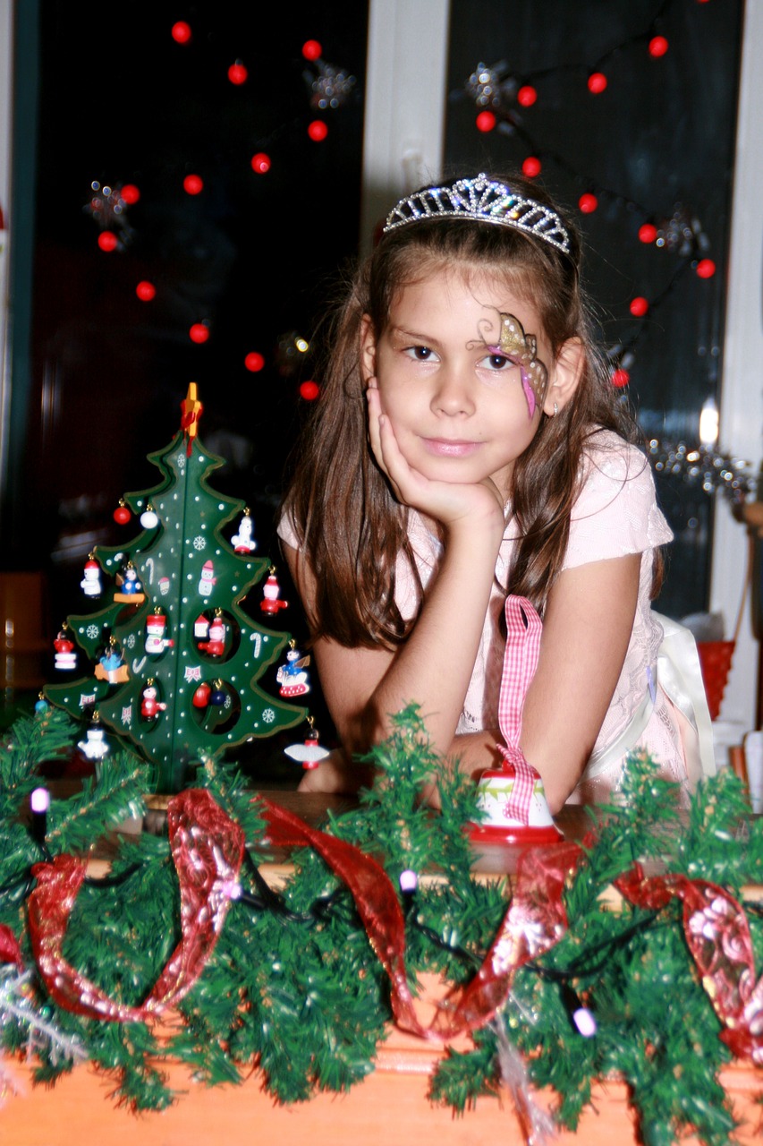 girl christmas decorations free photo