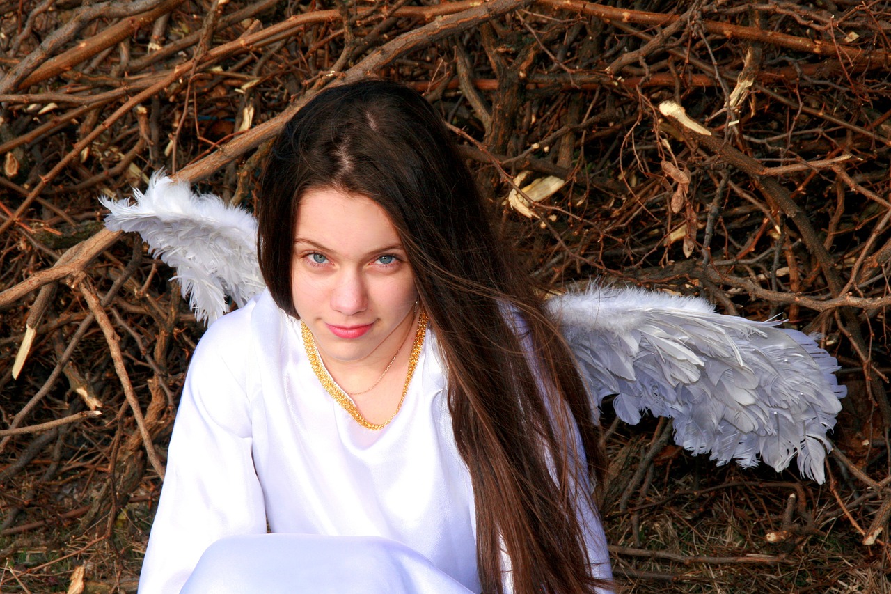 girl angel wings free photo