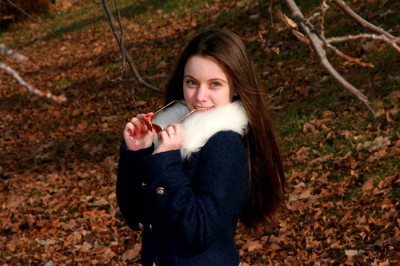 girl leaves autumn free photo