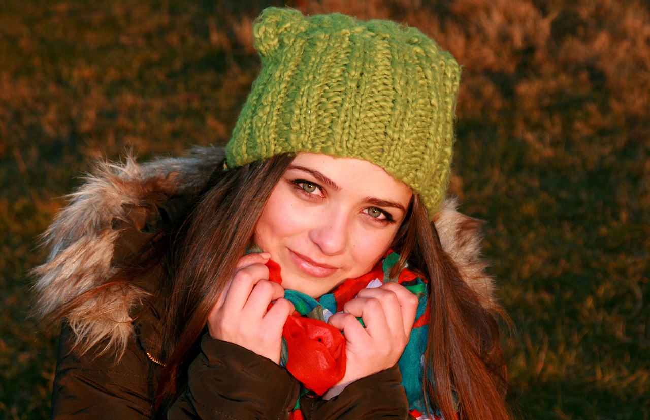 girl hat green free photo