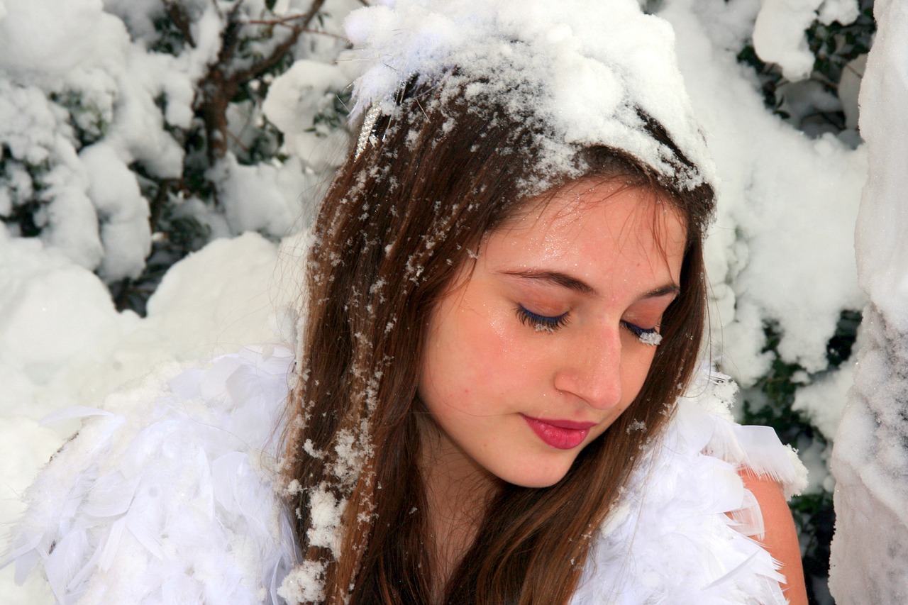 girl snow winter free photo