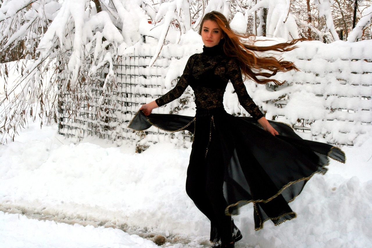 girl dance snow free photo