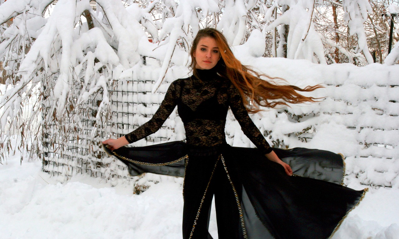 girl dance snow free photo