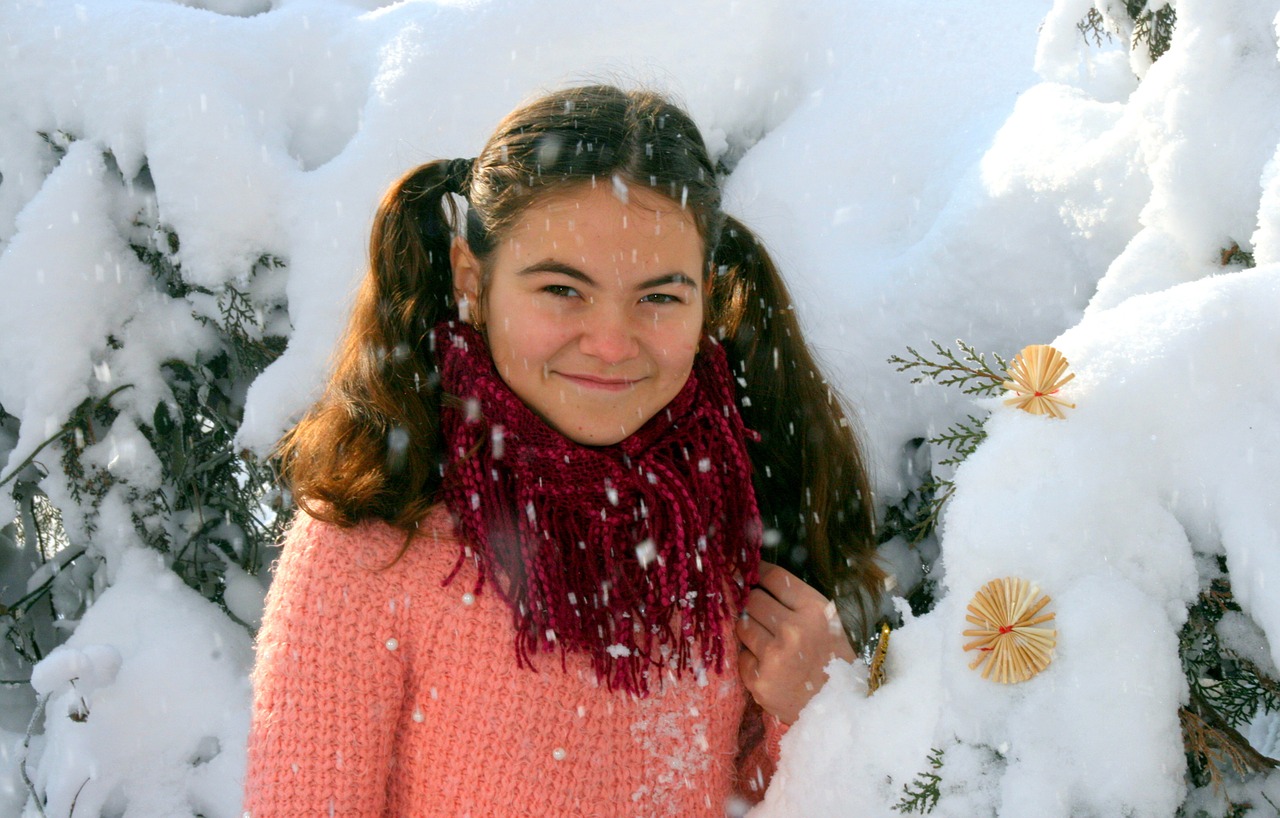 girl snow winter free photo