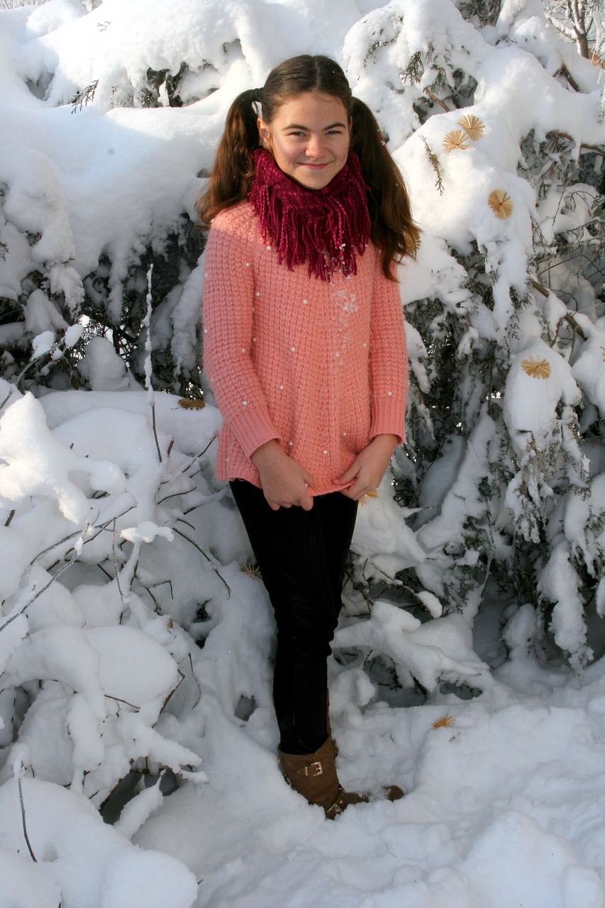 girl snow winter free photo