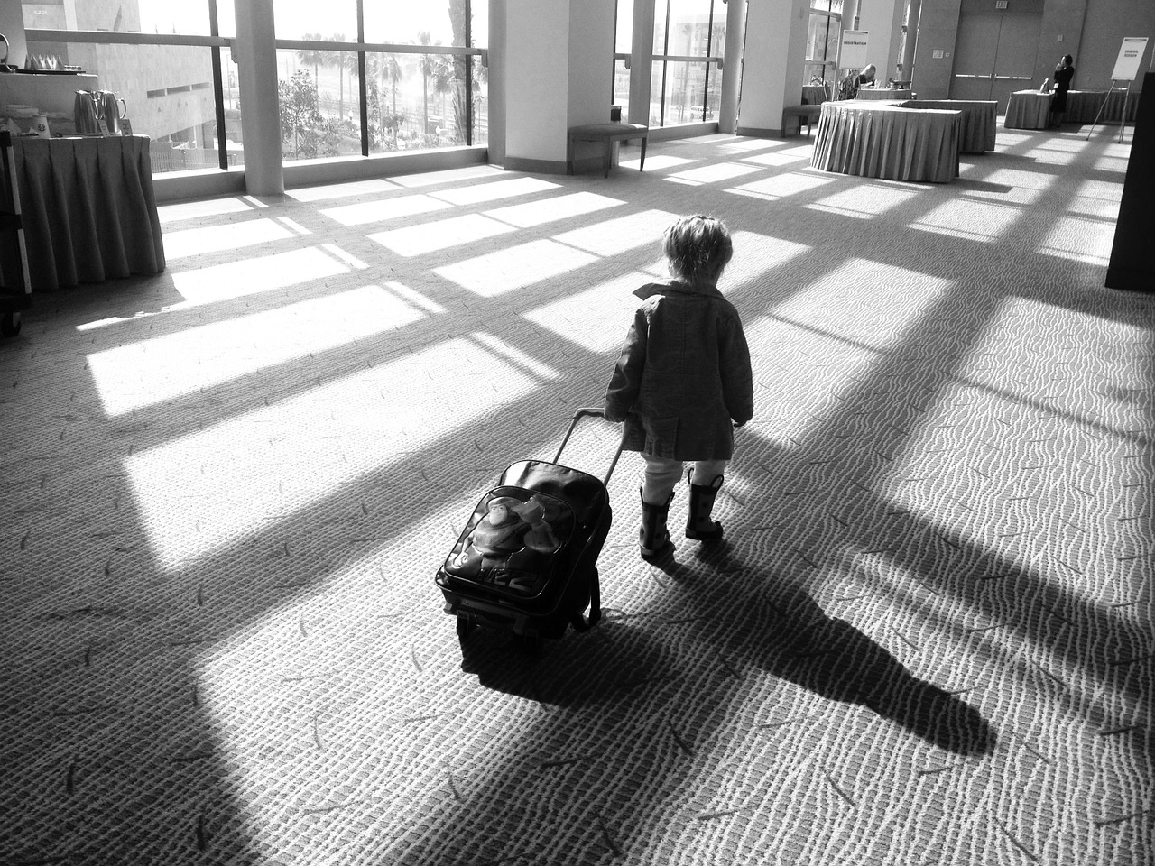 girl suitcase travel free photo