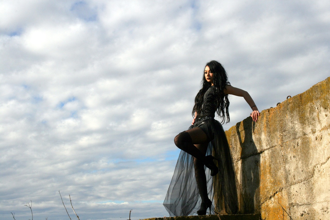 girl gothic sky free photo