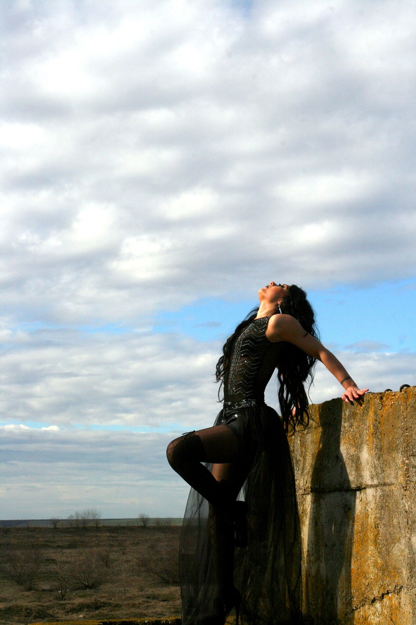 girl gothic sky free photo