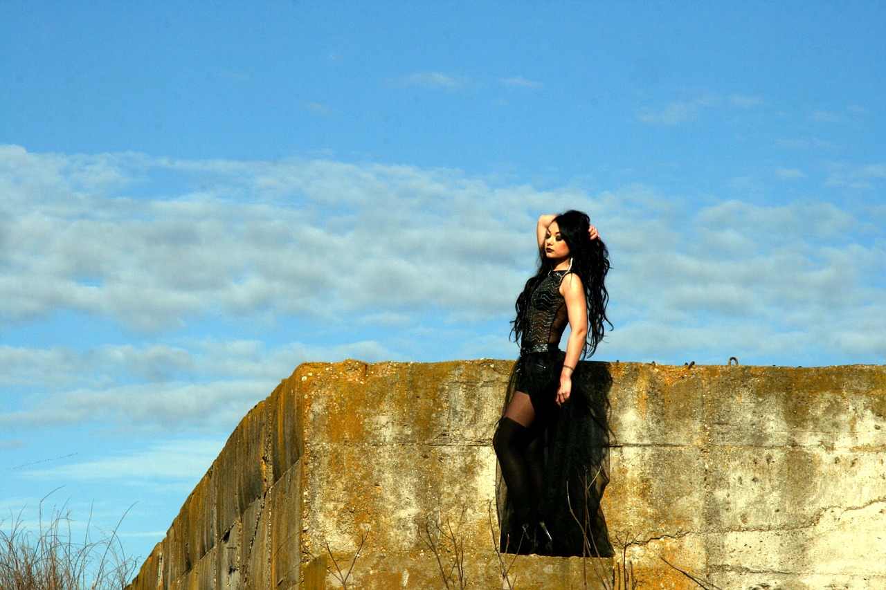 girl gothic sky free photo