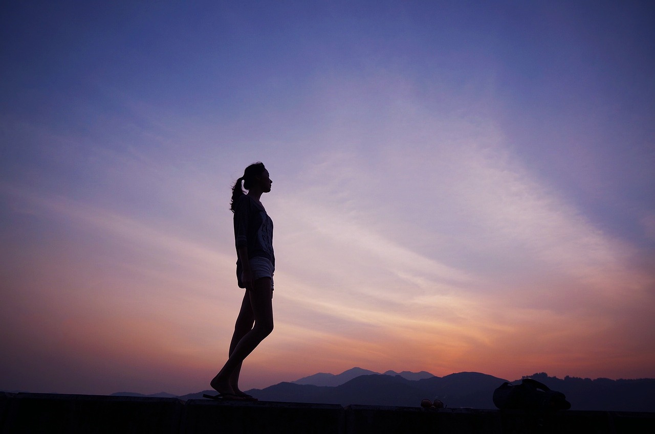 girl woman sunset free photo