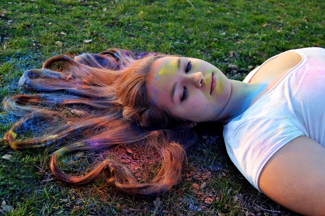 girl colors holi free photo