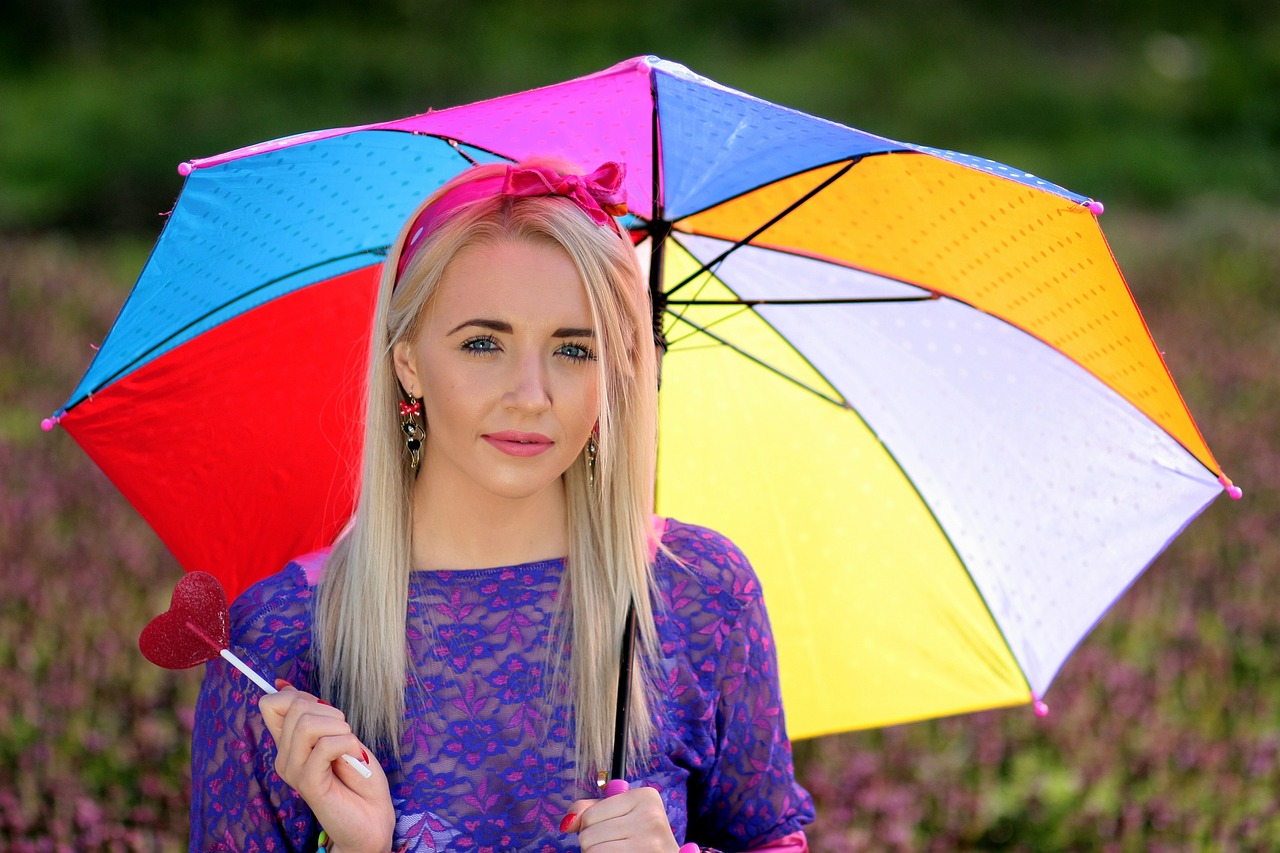 girl umbrella coloring free photo