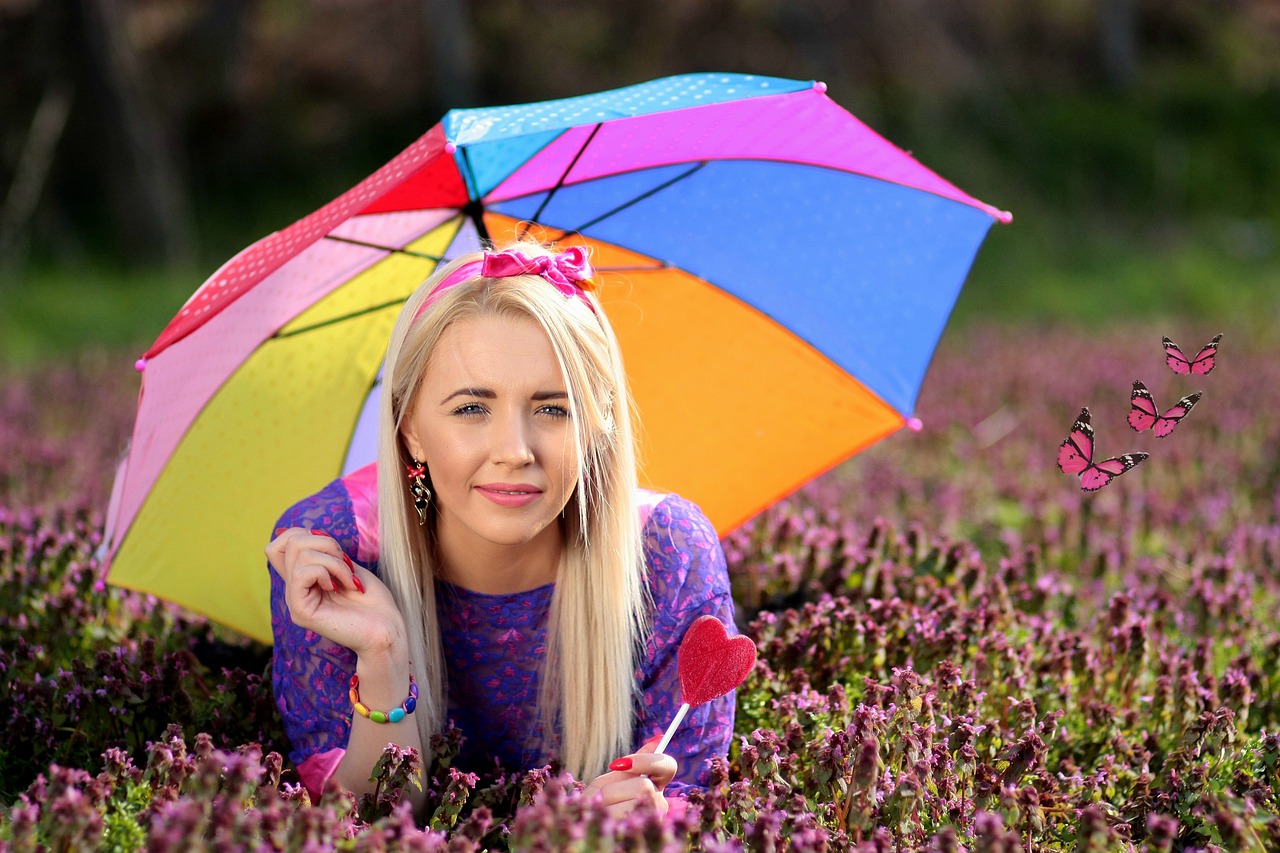 girl umbrella candy bar free photo