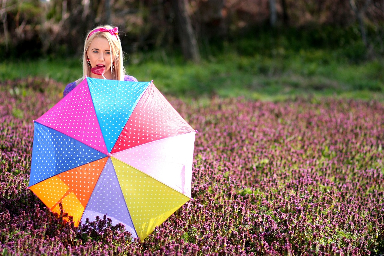 girl umbrella candy bar free photo