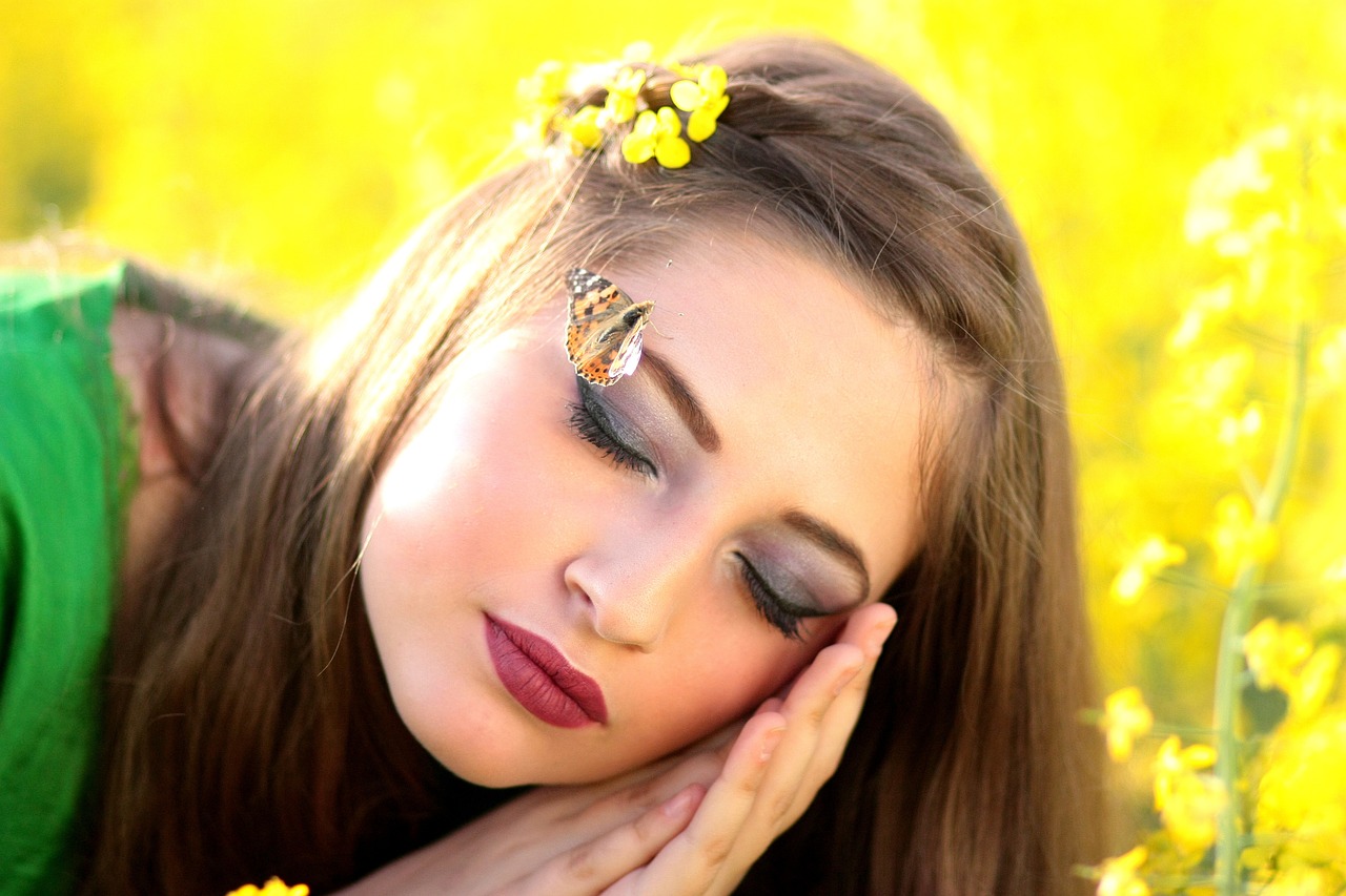 girl butterfly dreaming free photo
