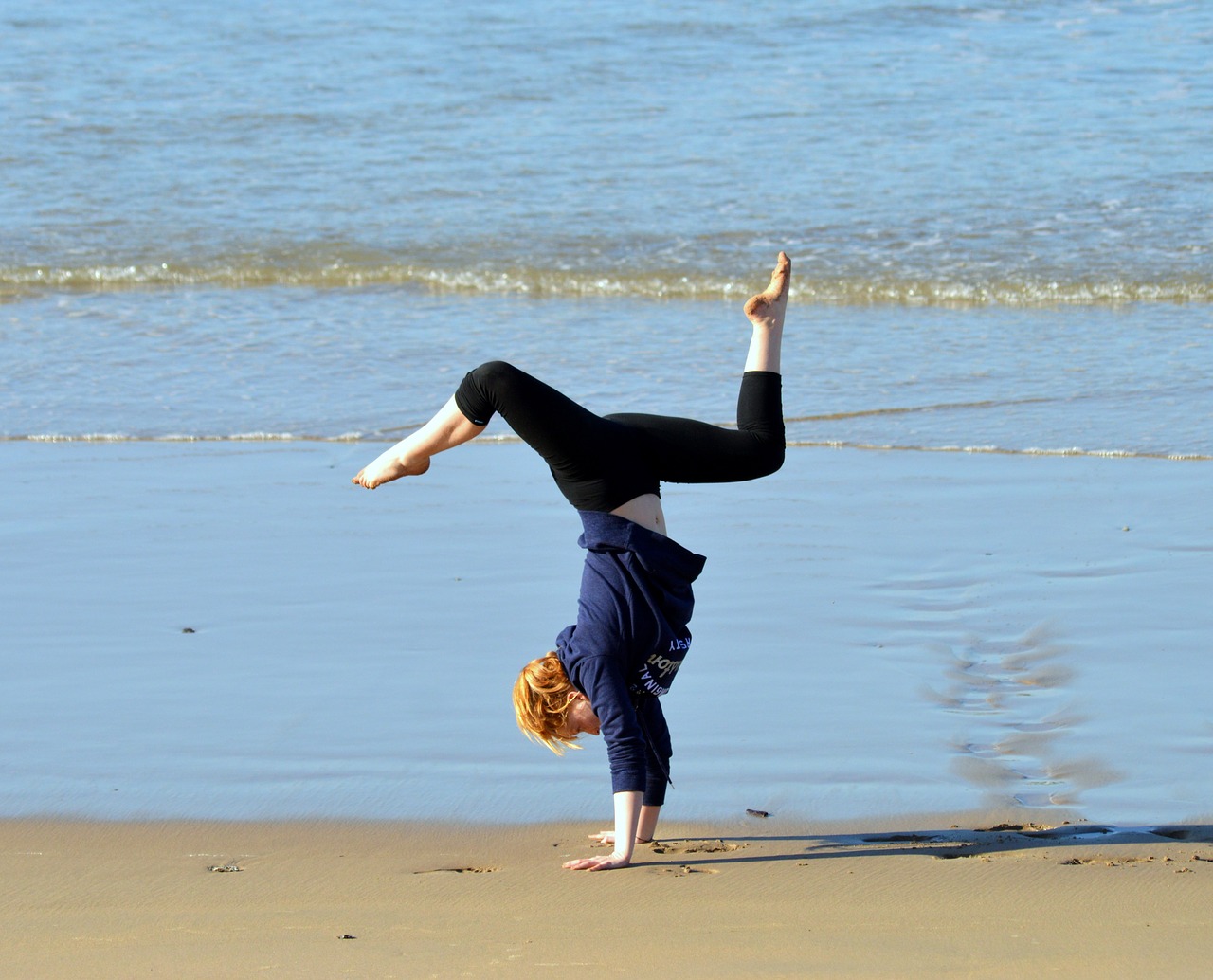 girl gymnastics seaside free photo