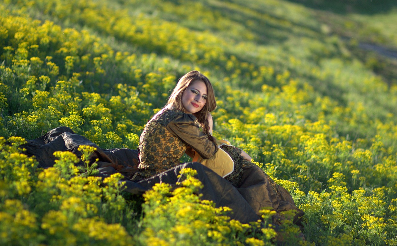 girl flowers princess free photo