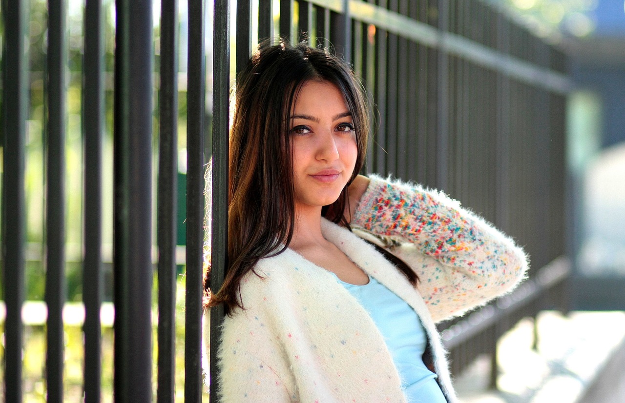 girl fence brunette free photo