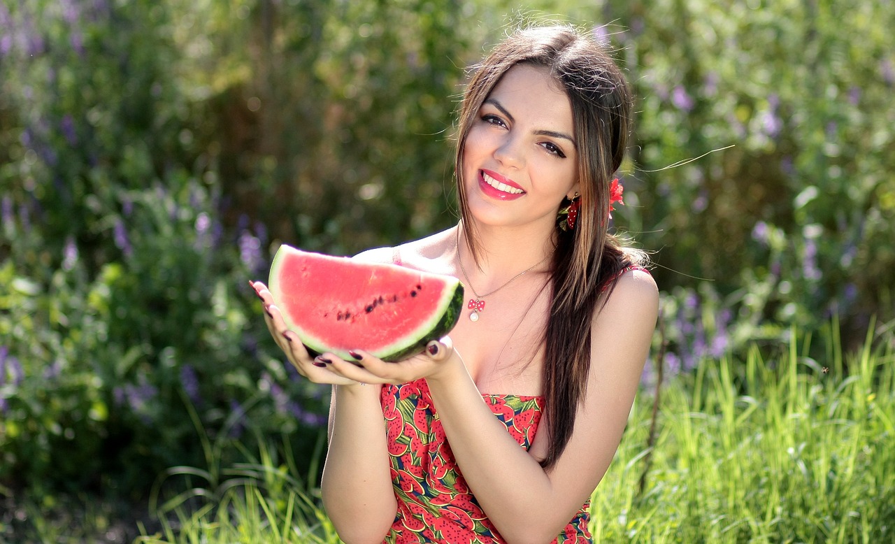 girl melon red free photo