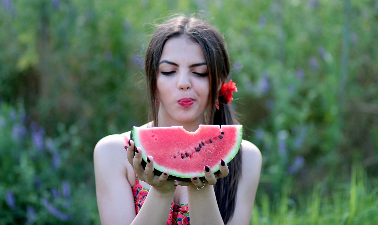 girl melon red free photo