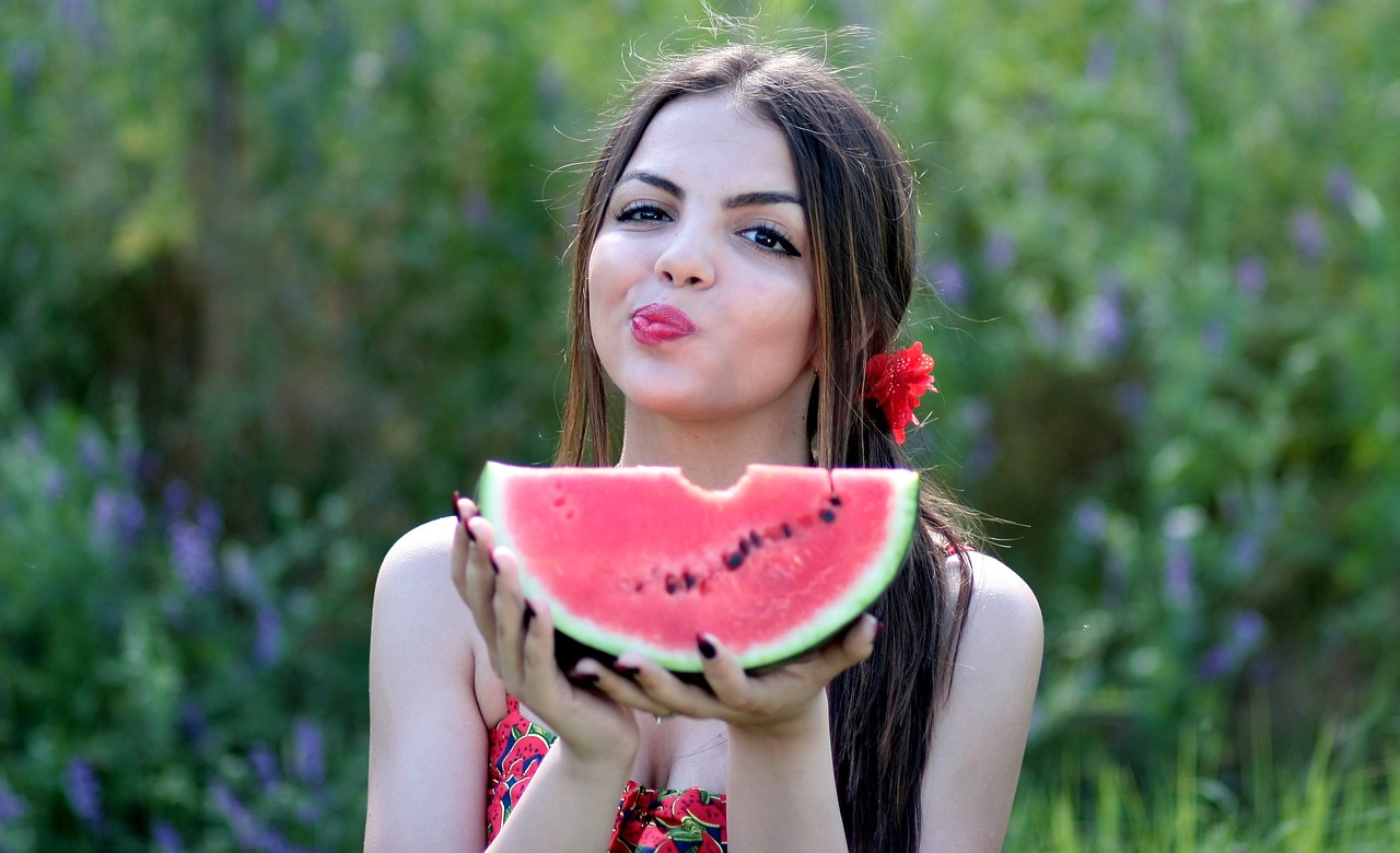 girl melon red free photo