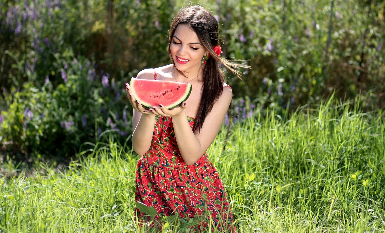 girl melon red free photo
