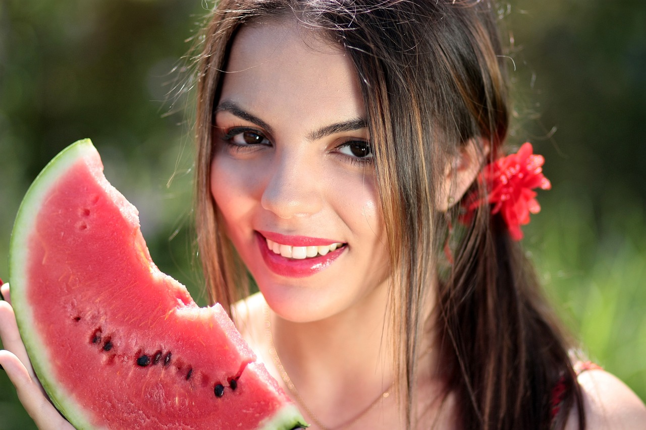 girl melon red free photo