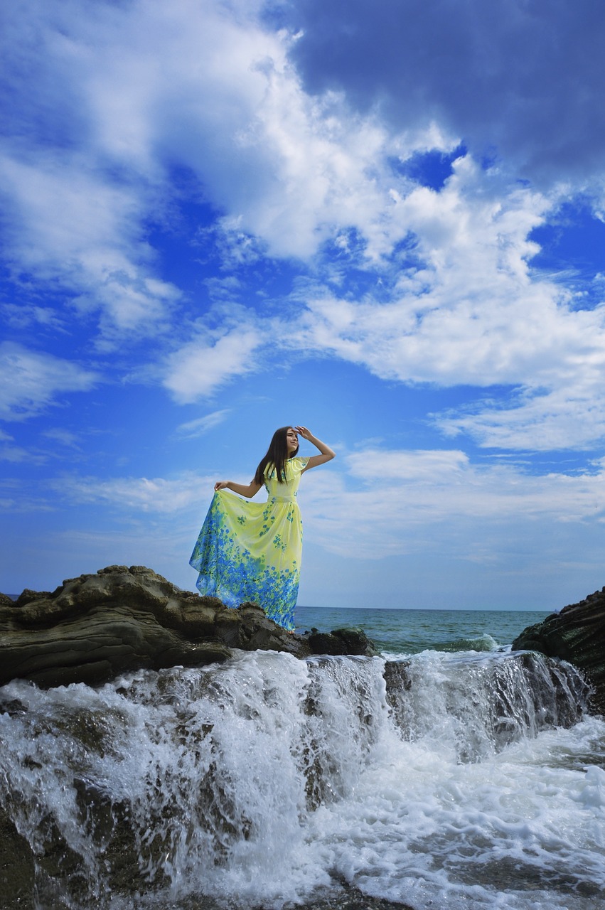 girl beach sea free photo