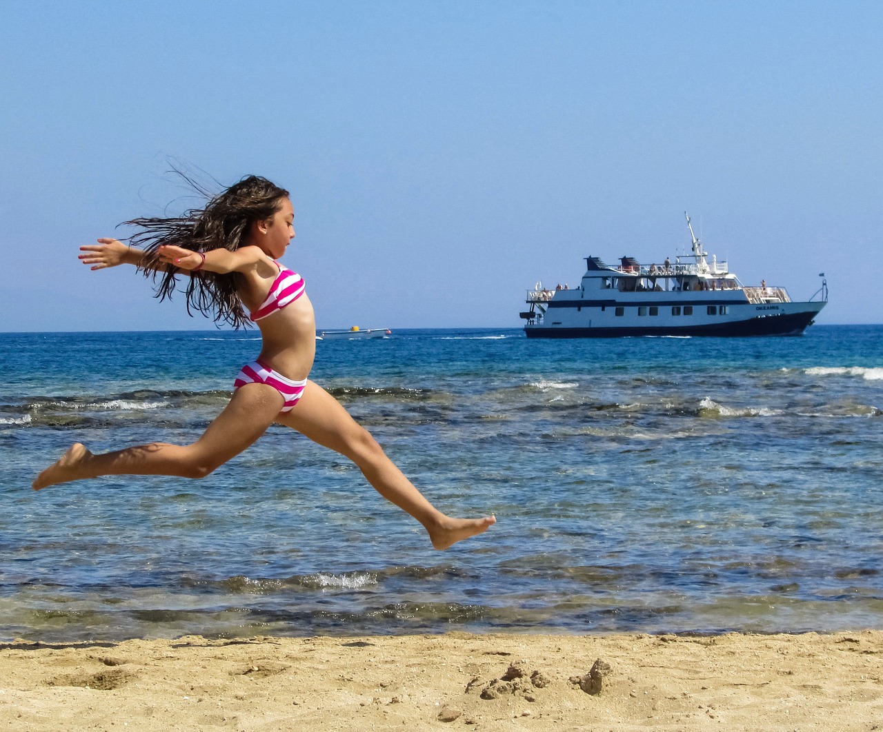 girl sea beach free photo