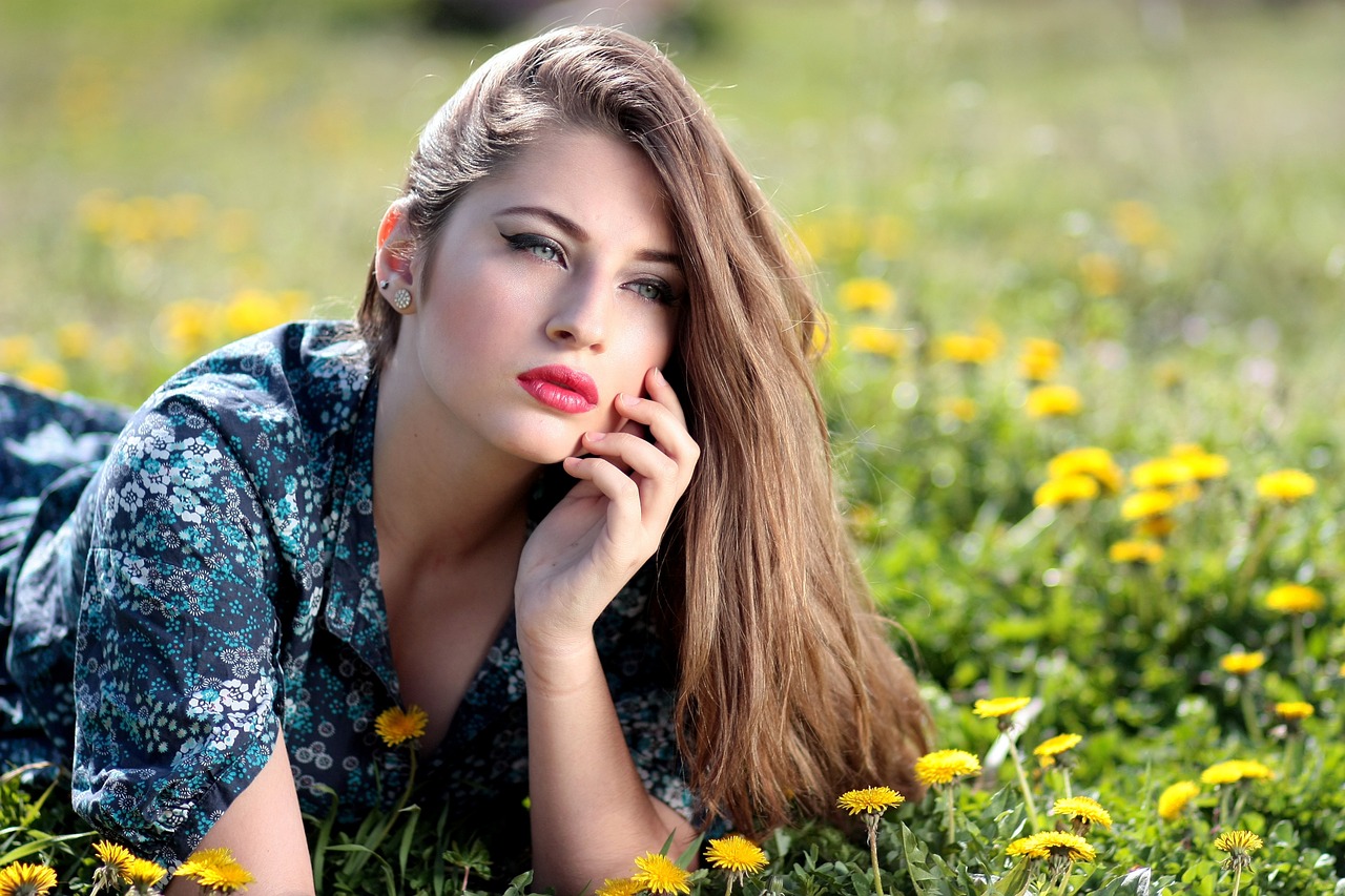 girl dandelion yellow free photo