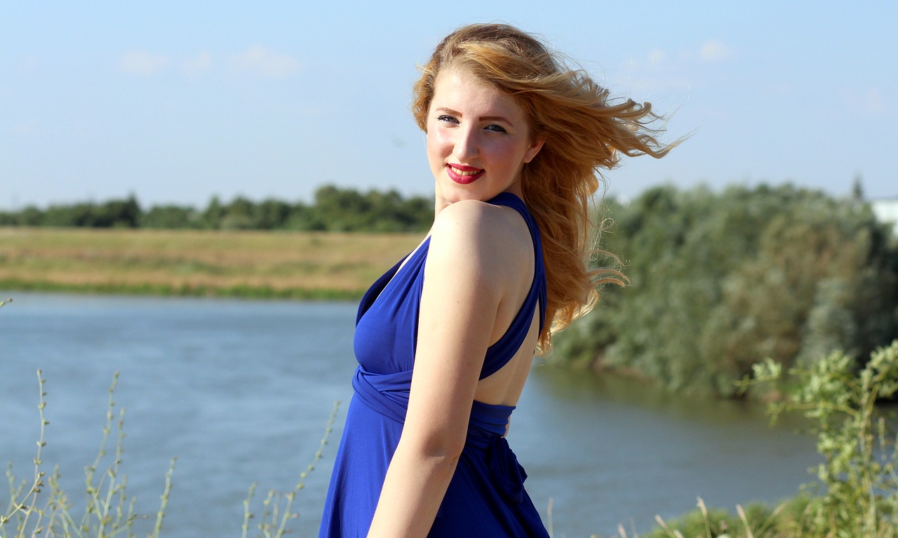 girl dress blue free photo