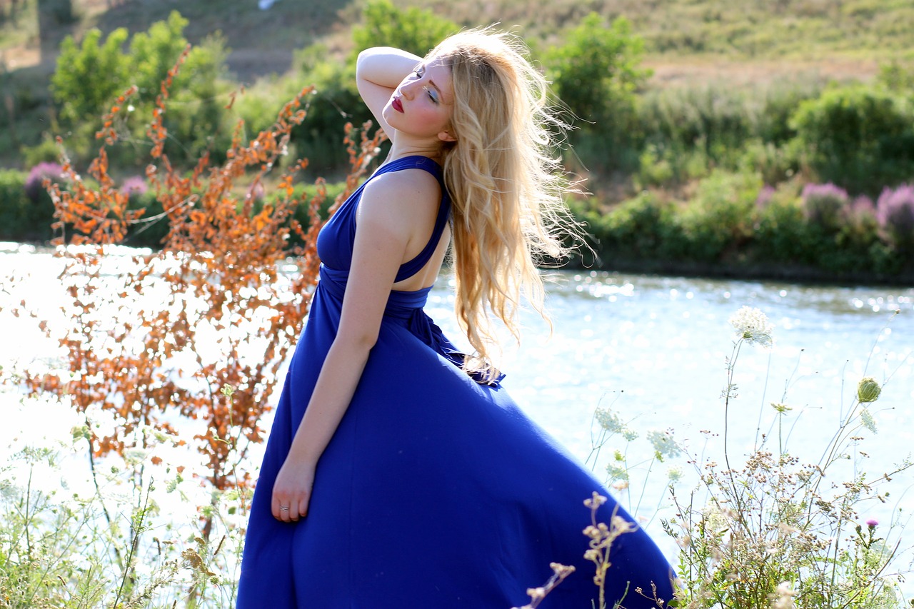 girl dress blue free photo