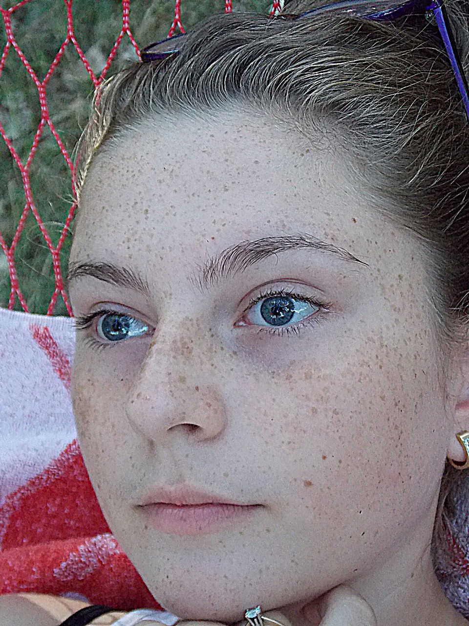 girl freckles portrait free photo