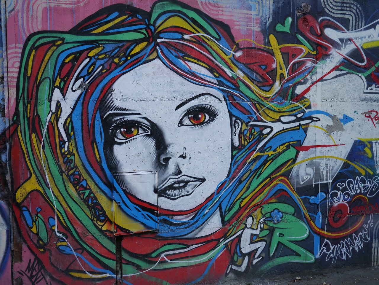 girl urban art graffiti free photo