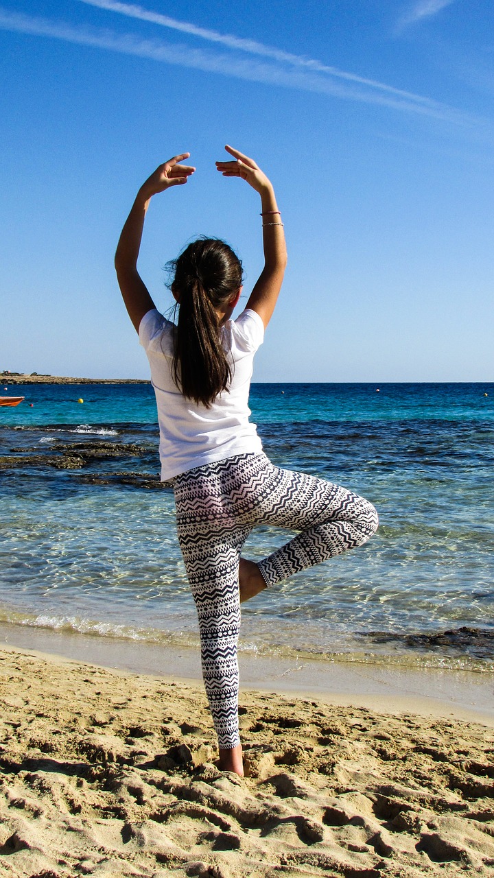 girl dancing beach free photo