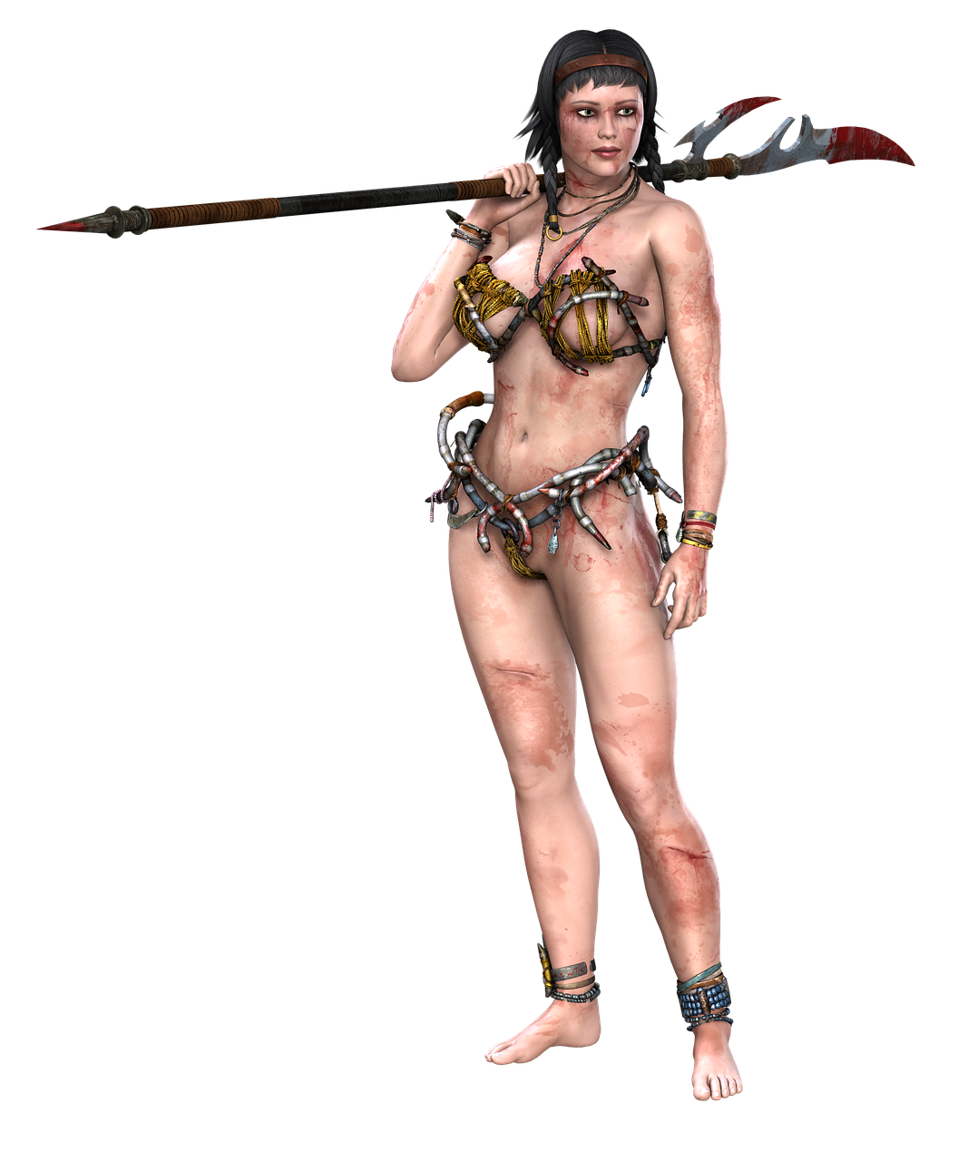 girl tribal sword free photo