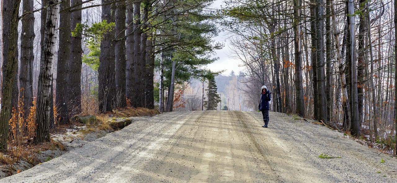 girl walking road free photo