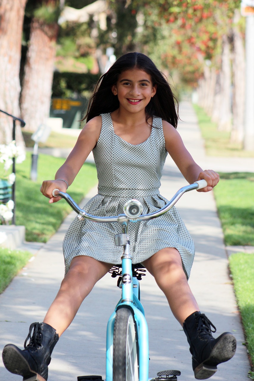 girl youth bike free photo