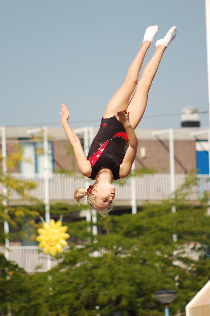 girl jump holland free photo